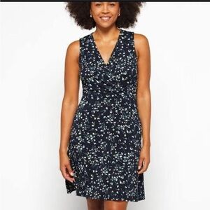 41 Hawthorn Navy Blue Floral Sleeveless Elisse Surplice Dress Women’s Large NEW
